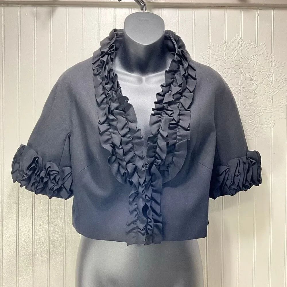 TRINA TURK Miles Ruffled Cropped Bolero Jacket